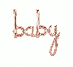Favor Lane Foil Rose Gold Script 'Baby ' Balloon Letter + Word Balloons