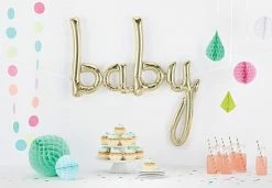 Favor Lane Foil Gold Script 'Baby ' Balloon
