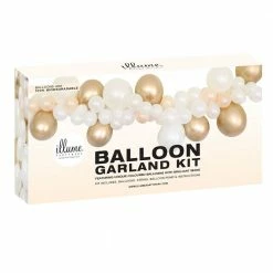 Illume Partyware Balloon Garland Kit DIY - Gold + White