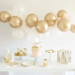 Illume Partyware Balloon Garland Kit DIY - Gold + White