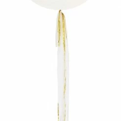Illume Partyware WEDDINGS Balloon Tail - White + Gold