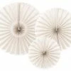PartyDeco Wedding Decorations Beige Paper Fan Set