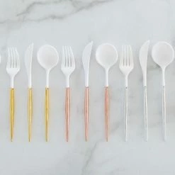 Favor Lane WEDDINGS Bella Reusable Cutlery 24 Pce - Gold