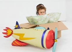 PartyDeco Shape + Novelty Foil Balloons Jumbo Vintage Plane Foil Balloon