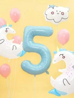 PartyDeco Pastel Unicorn Foil Balloon Shape + Novelty Foil Balloons