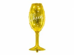 PartyDeco Jumbo Flute Glass Shape Foil Balloon