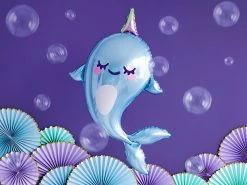 PartyDeco Glossy Foil Narwhal Balloon