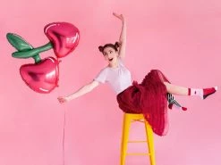 PartyDeco Foil Cherry Balloon Shape + Novelty Foil Balloons