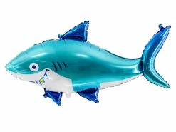 PartyDeco Jumbo Glossy Foil Shark Balloon