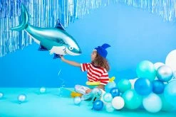 PartyDeco Jumbo Glossy Foil Shark Balloon
