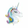 PartyDeco Jumbo Glossy Unicorn Head Balloon Shape + Novelty Foil Balloons