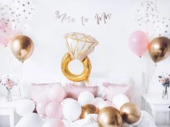 PartyDeco Foil Diamond Ring Balloon - Gold WEDDINGS
