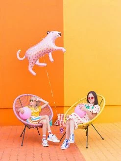 PartyDeco Jumbo Pink Leopard Foil Balloon Shape + Novelty Foil Balloons