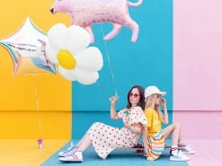 PartyDeco Jumbo Pink Leopard Foil Balloon Shape + Novelty Foil Balloons