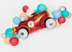 PartyDeco Jumbo Vintage Racing Car Foil Balloon