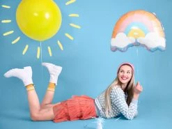 PartyDeco Shape + Novelty Foil Balloons Foil Rainbow Shape Balloon