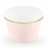 PartyDeco Wedding Cake Accessories Elegant Bliss Gold Rimmed Cupcake/Muffin Wrappers - Blush Pink