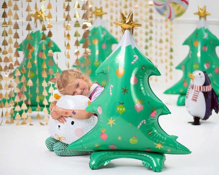 PartyDeco Standing Christmas Tree Jumbo Foil Shape Balloon 4 PartyDeco Standing Christmas Tree Jumbo Foil Shape Balloon