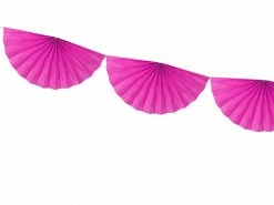 PartyDeco Dark Pink Tissue Fan Garland