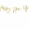 PartyDeco Gold Happy New Year Script Bunting