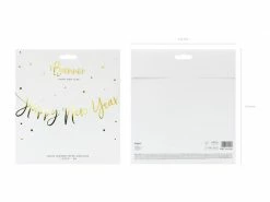 PartyDeco Gold Happy New Year Script Bunting