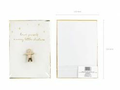 PartyDeco Merry Little Christmas Card With Enamel Gingerbread Man Badge