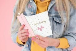 PartyDeco Sprinkle Birthday Card With Balloon Dog Enamel Badge