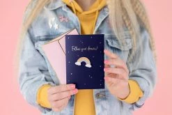 PartyDeco Follow Your Dreams! Card With Rainbow Enamel Badge