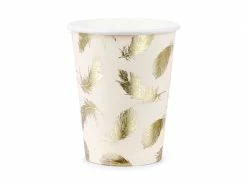 PartyDeco Lovely Swan Feather Paper Cups