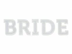 PartyDeco BRIDE White Iron On Patch