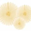 PartyDeco Light Cream Paper Fan Set Wedding Decorations
