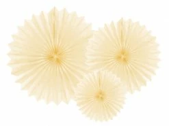 PartyDeco Light Cream Paper Fan Set Wedding Decorations
