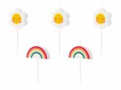 PartyDeco Daisy + Rainbow Birthday Candle Set Candles