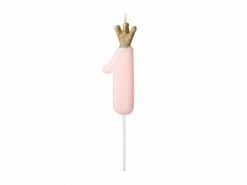 PartyDeco Pink Number Crown Birthday Candle Candles
