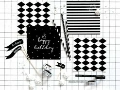 PartyDeco Black + White Stripe Napkins Napkins - Prints + Shapes