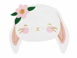 PartyDeco Pretty Bunny Face Paper Napkins Baby Shower - Pastel