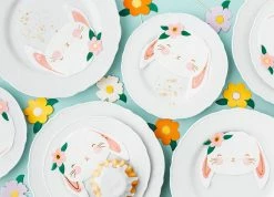 PartyDeco Pretty Bunny Face Paper Napkins Baby Shower - Pastel