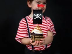 PartyDeco Pirate Party Cupcake Wrapper + Topper Kit 13 PartyDeco Pirate Party Cupcake Wrapper + Topper Kit