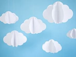 PartyDeco Backdrops Hanging Paper Cloud Decoration Set