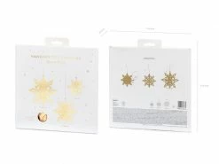 PartyDeco Backdrops Hanging 3D Gold Snowflakes - 6 Pk