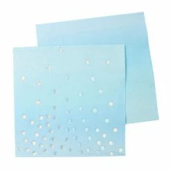 Illume Partyware Blue Iridescent Cocktail Napkins Napkins - Prints + Shapes