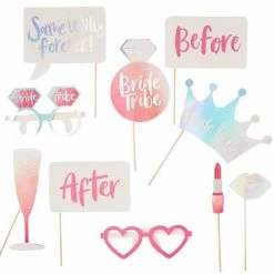 Ginger Ray Hen Party Photo Booth Props - Bride Tribe Bridal Shower/Hens Party