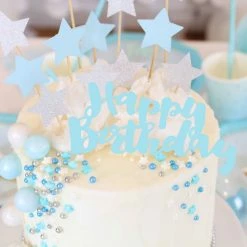 Illume Partyware Blue 'Happy Birthday' Cake Topper