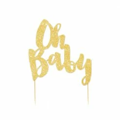 Illume Partyware Gold Glitter 'Oh Baby' Cake Topper Cake Toppers