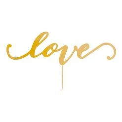 Illume Partyware WEDDINGS Gold Foil Love Cake Topper