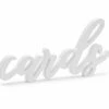 PartyDeco White Wooden 'Cards' Script Sign Wedding Decorations 2 PartyDeco White Wooden 'Cards' Script Sign Wedding Decorations