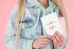 PartyDeco Sprinkle Birthday Card With Balloon Dog Enamel Badge