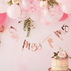 Ginger Ray Rose Gold From Miss To Mrs Script Bunting WEDDINGS