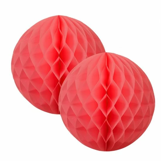 Favor Lane Honeycomb Decorations Honeycomb Ball - Coral 3 Favor Lane Honeycomb Decorations Honeycomb Ball - Coral
