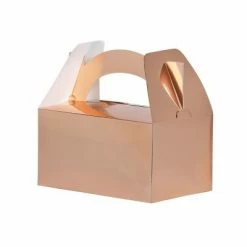 Five Star Party Co WEDDINGS Lunch Box/Treat Box Classic Metallic Rose Gold 5pk